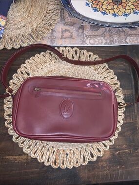 Cartier Burgundy Leather Shoulder Bag